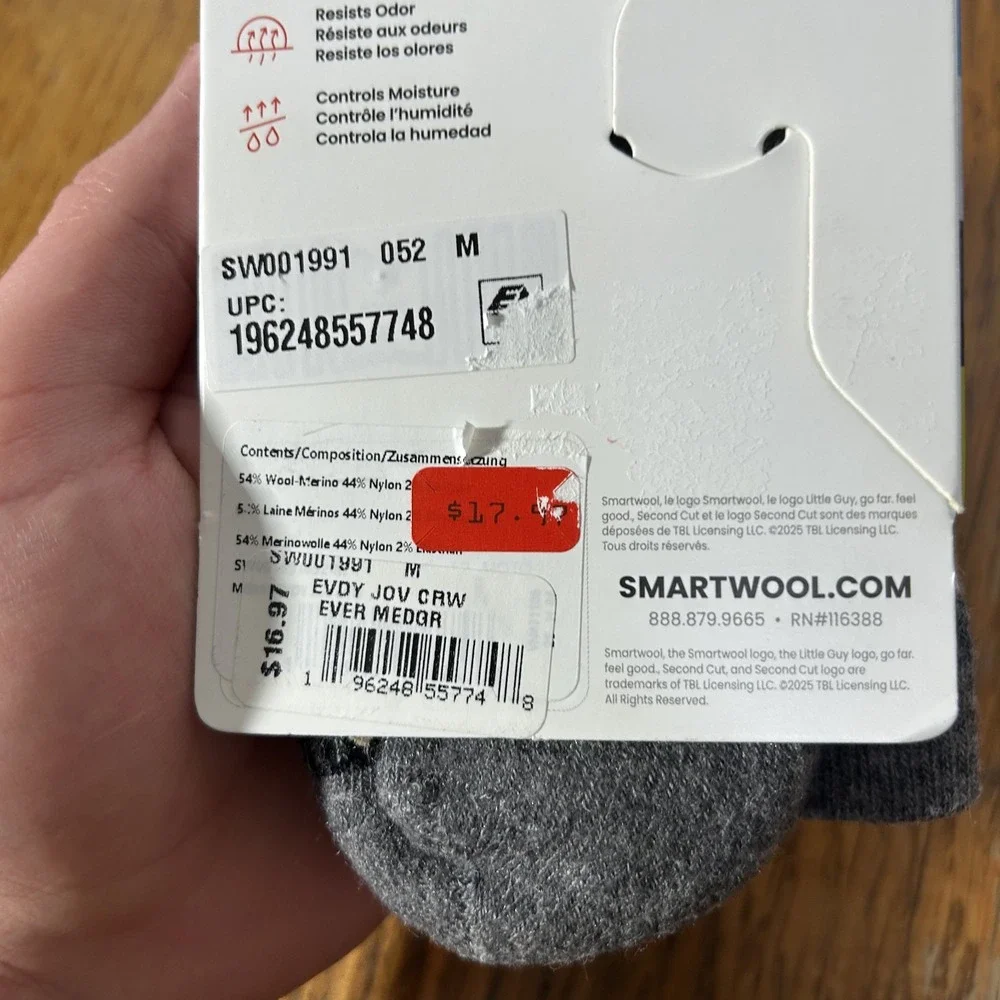 Smartwool Unisex Size M Everyday JovianSphere Crew Socks 2 Pack